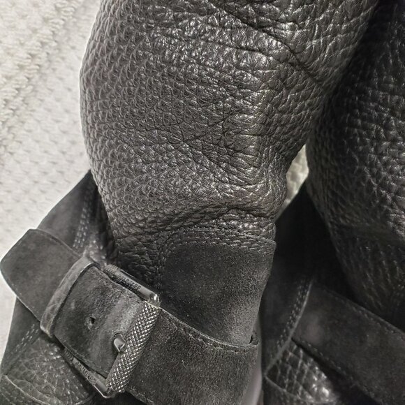 Belstaff Womens Pebbled Leather Suede Black Boots Size 36 / US 6‎ Pre-Owned - Picture 10 of 15